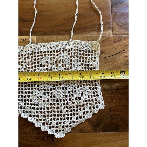 Rose Floral Handmade Crochet Grey Short Curtain Valance Panels 100% Cotton - Picture 8 of 8